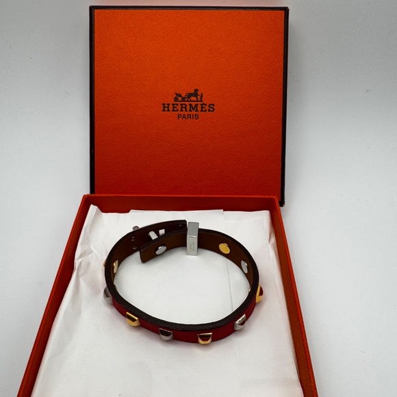 HERMES MINI DOG CLOUS CARRE BRACELET - Picture 2 of 5
